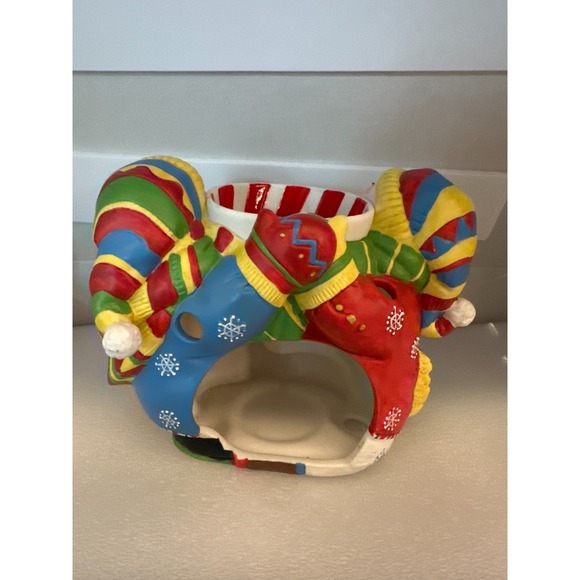 PartyLite Peppermint Pals Snowman Tealight Holder Christmas Candy Bowl Decor - Picture 3 of 10